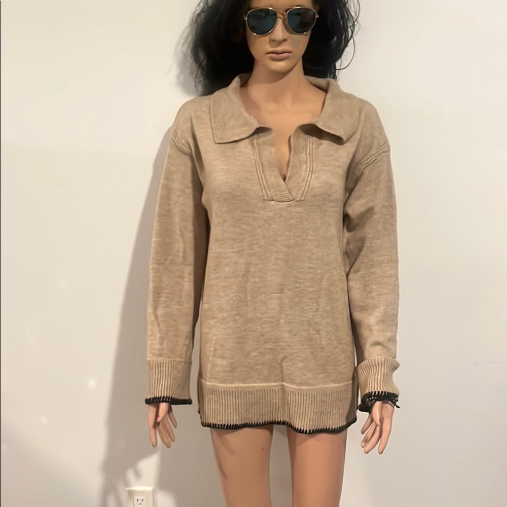 Petal & Pup Camel Knit Sweater